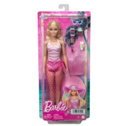 Barbie-Barbie Plage-Poupée blonde en maillot de bain et accessoires