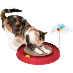 CAT IT Cuircuit 3 en 1 avec balle et planche a griffer - Ø 36 cm - Rouge - Po...