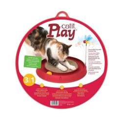 CAT IT Cuircuit 3 en 1 avec balle et planche a griffer - Ø 36 cm - Rouge - Po...