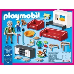 PLAYMOBIL 70207 Salon avec cheminée, Dollhouse La Maison Traditionnelle, 36 p...
