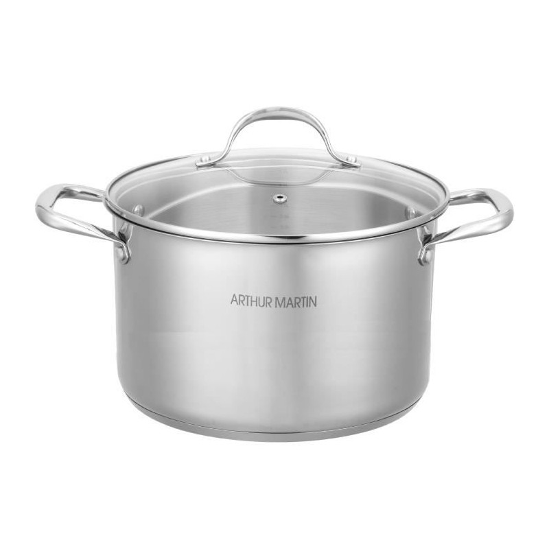AM0073 Arthur Martin Marmite 32 cm avec couvercle – Acier Inoxydable – Tous f...