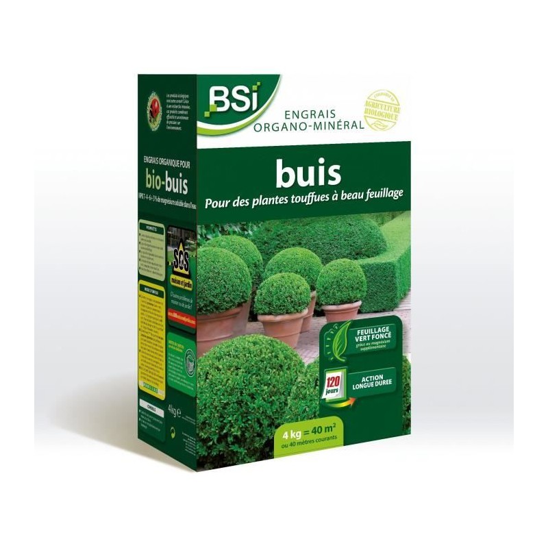 BSI - Engrais Bio - Buis - Pour Buis Touffus Au Feuillage Etincelant Et Vert ...