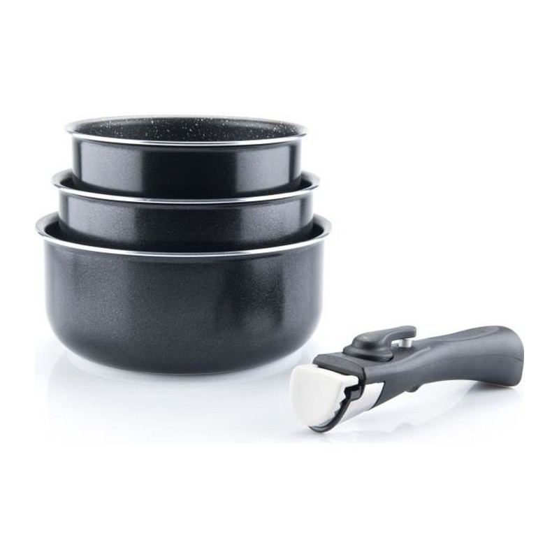 ARTHUR MARTIN AM120B Set de 3 casseroles 16-18-20 cm + 1 poignée - Tous feux ...