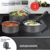 Set de 3 casseroles Gris Mat 16-18-20 cm + 1 poignée amovible - Aluminium – R...