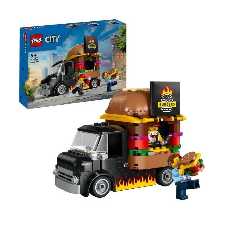 LEGO 60404 City Le Food-truck de Burgers, Jouet de Camionnette, Jeu Imaginati...