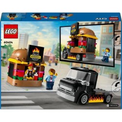 LEGO 60404 City Le Food-truck de Burgers, Jouet de Camionnette, Jeu Imaginati...