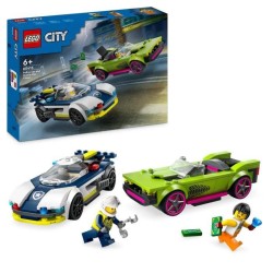 LEGO 60415 City La Course-Poursuite entre la Voiture de Police et la Super Vo...