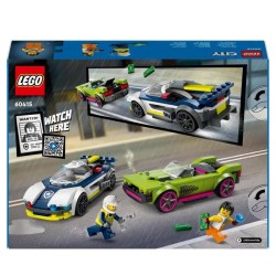 LEGO 60415 City La Course-Poursuite entre la Voiture de Police et la Super Vo...