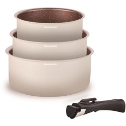 Set de 3 casseroles ARTHUR MARTIN - AM2655 - 16-18-20 cm + 1 poignée amovible...