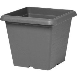 Pot de fleurs carré - GARDEN ID - Teramo noir-anthracite - 40 x 35 cm - Résis...