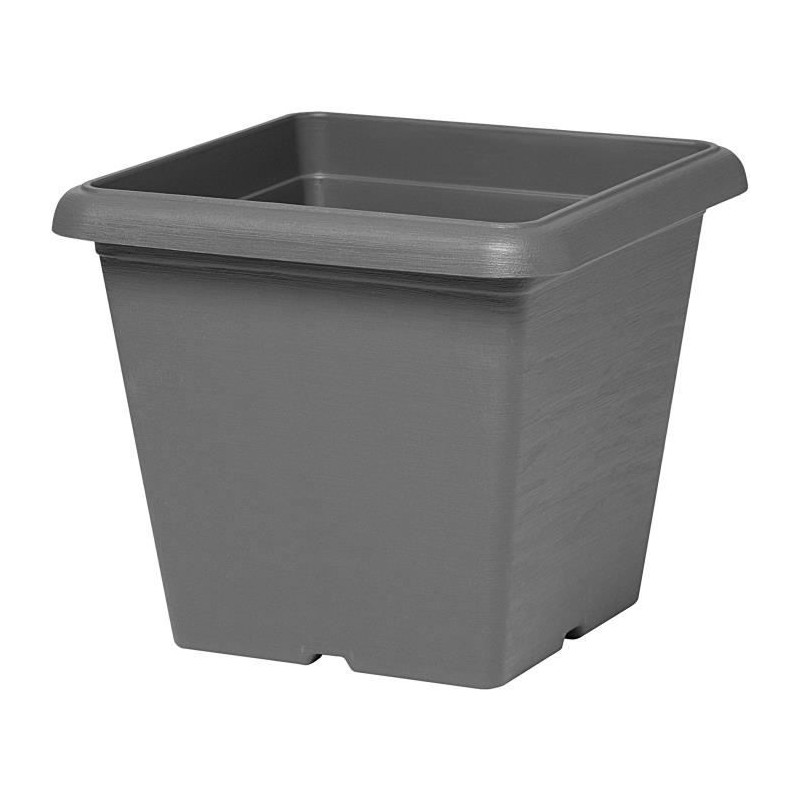 Pot de fleurs carré - GARDEN ID - Teramo noir-anthracite - 40 x 35 cm - Résis...