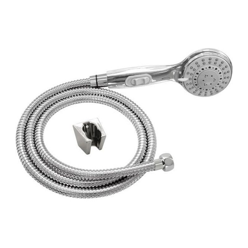 Pommeau de douche ROUSSEAU Combiné Flexible 3JETS STOP' O chromé