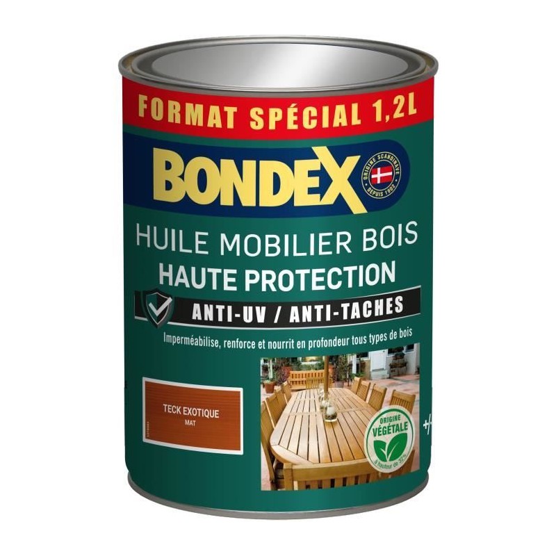 Huile mobilier teck - BONDEX - 441377 - Mat - 1,2 L