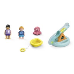 PLAYMOBIL Junior 71687 Ilôt avec toboggan aquatique, Jouet pour le bain, Des ...