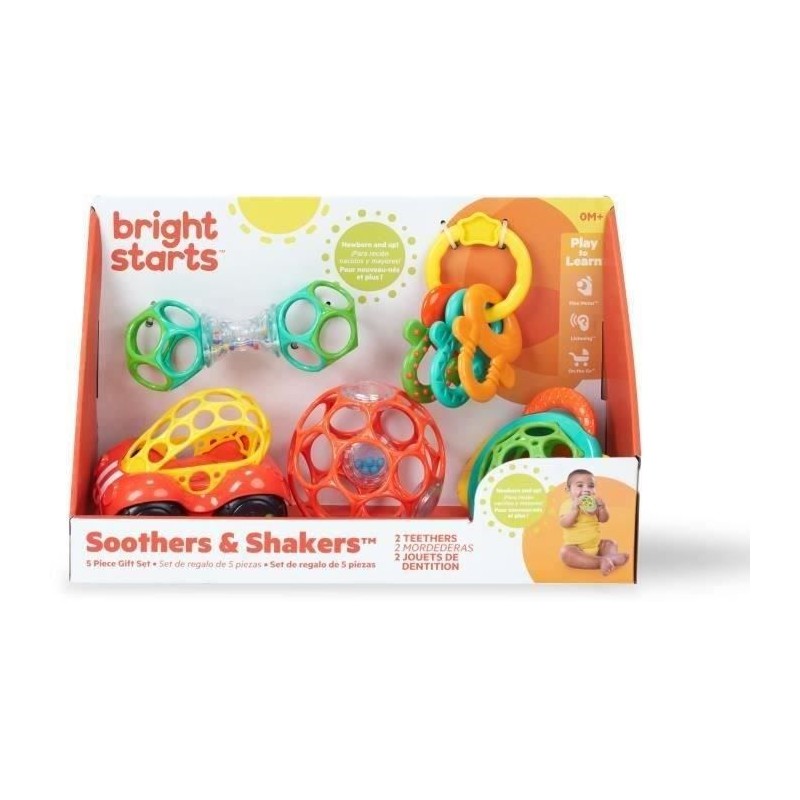 BRIGHT STARTS Coffret cadeau naissance bébé, bapteme,  , 0 a 24 mois, 5 jouet...
