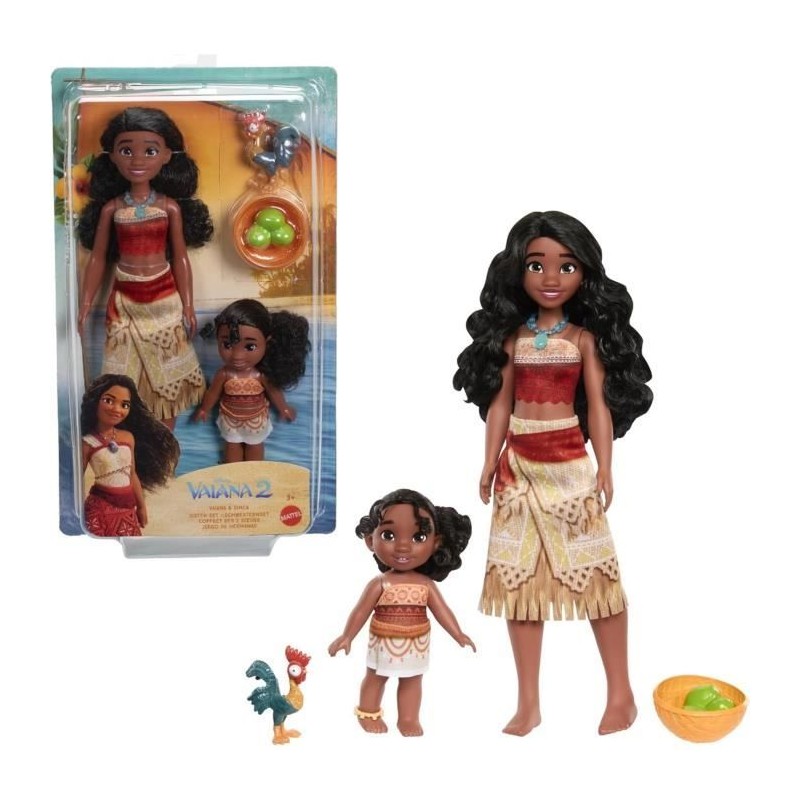 MATTEL Disney Vaiana 2 - Coffret des 2 soeurs - poupée du film Vaiana