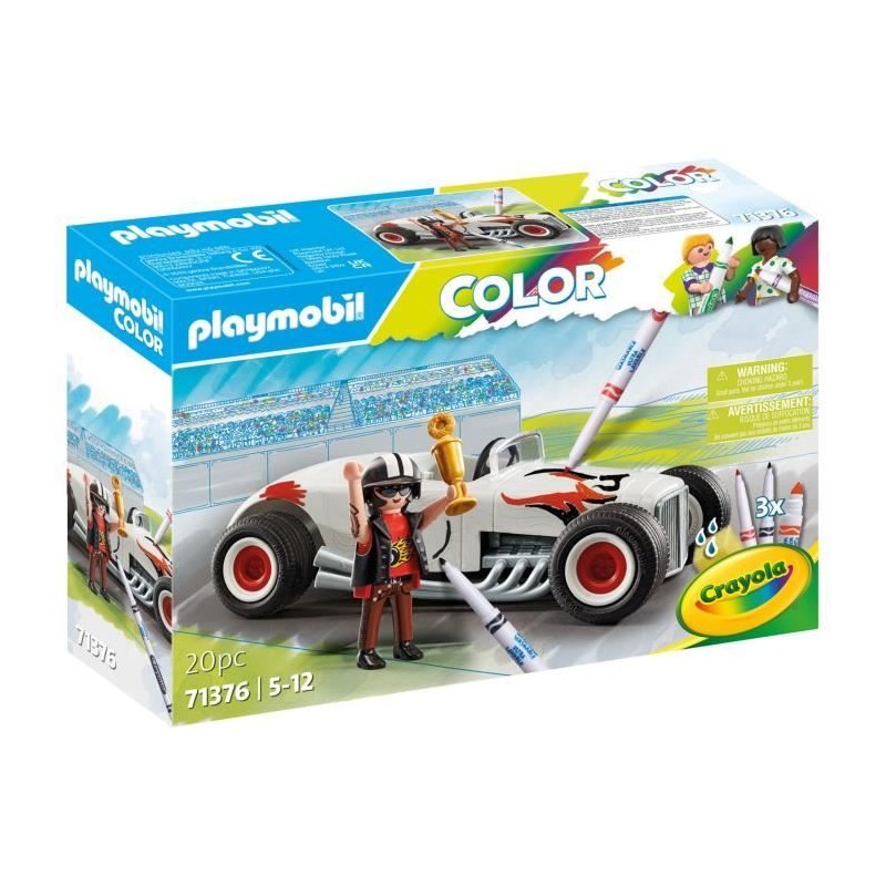 PLAYMOBIL Color 71376 Voiture de course, Crée de nouvelles histoires a tes co...