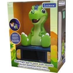 Lexibook - Réveil digital Dinosaure - Avec veilleuse lumineuse et effets sonores