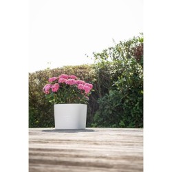 Pot avec réserve d'eau - GARDEN ID Respect - Blanc 30 x 30 cm - 100% déchets ...