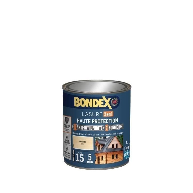 BONDEX Lasure 2 en 1 Satin Haute Protection 5 ans - Incolore