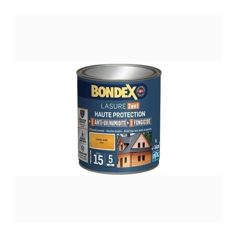 BONDEX Lasure 2 en 1 Satin Haute Protection 5 ans - Chene doré