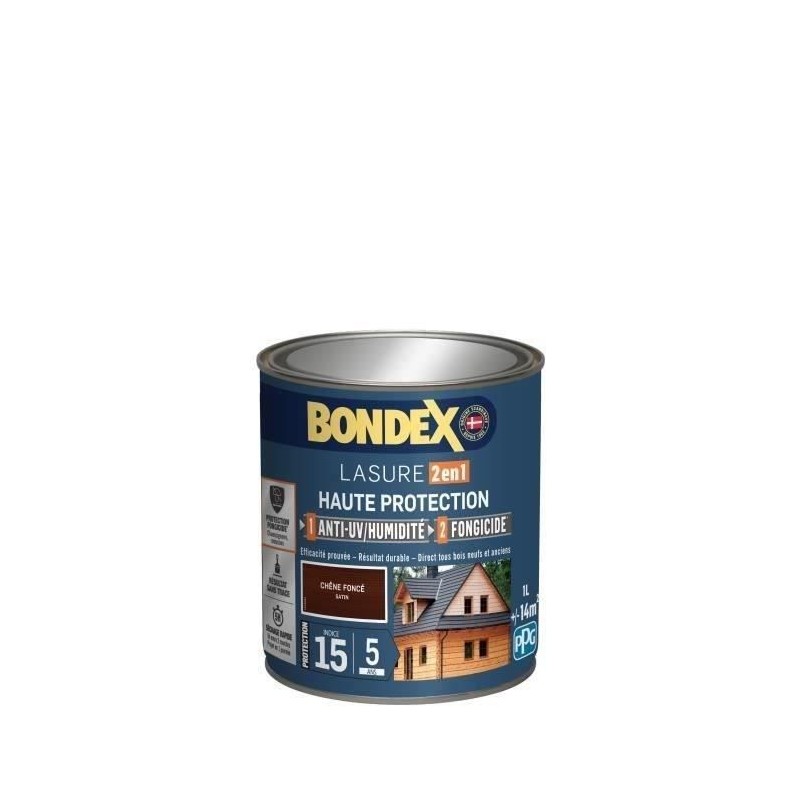 BONDEX Lasure 2 en 1 Satin Haute Protection 5 ans - Chene foncé