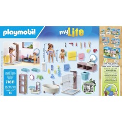 PLAYMOBIL 71611 Salle de bains avec douche et baignoire, My Life, Maison d'ar...