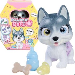 Smoby - Pamper Petz - Husky a adopter - 4 accessoires - Articulé - Bois et fa...