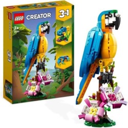 LEGO Creator 3-en-1 31136 Le Perroquet Exotique, Figurines Animaux de la Jung...