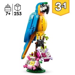 LEGO Creator 3-en-1 31136 Le Perroquet Exotique, Figurines Animaux de la Jung...