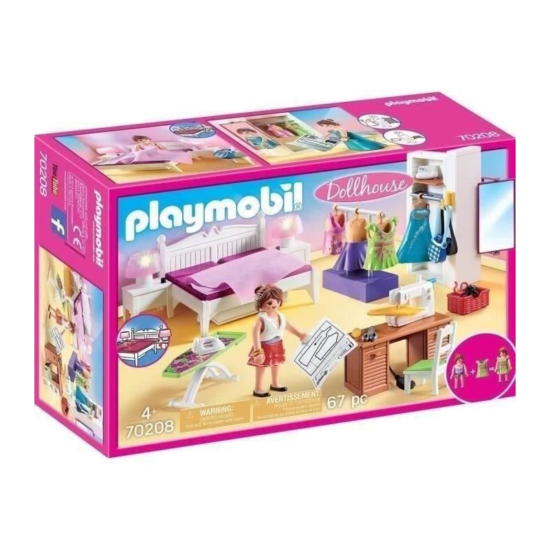 PLAYMOBIL 70208 Chambre avec espace couture, Dollhouse La Maison Traditionnel...