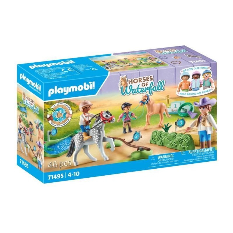 PLAYMOBIL 71495 Cavaliers poneys et saut d'obstacles