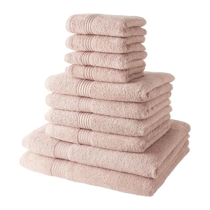 Lot de 10 serviettes de bain TODAY comprenant 4 serviettes 30x50 + 4 serveite...