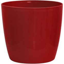 Cache-pot brillant - GARDEN ID - Shiny Rouge avec roulettes - 35 x 32 cm - As...