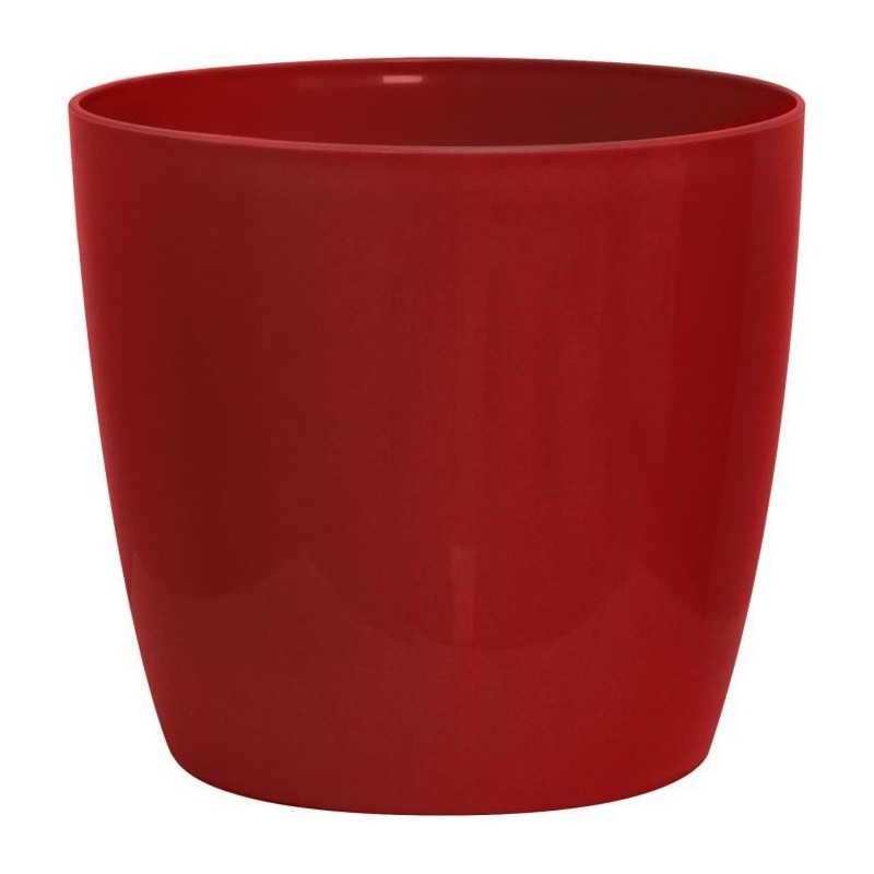 Cache-pot brillant - GARDEN ID - Shiny Rouge avec roulettes - 35 x 32 cm - As...
