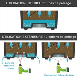 Vase mi-haut Rond Ø 44 cm - EDA - Toscane - 50 L - Ø 44 x H. 53 cm - Gris Ant...
