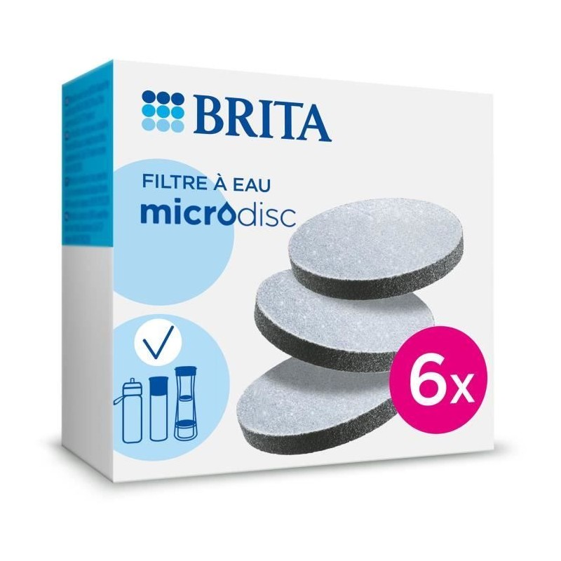 Cartouche BRITA - MicroDisc - Pack de 6 - 1 filtre = 1 mois de filtration
