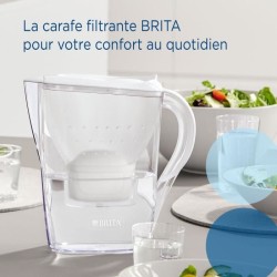 Carafe filtrante BRITA - Marella Blanche - Capacité 2,4L dont 1,4L d'eau filt...