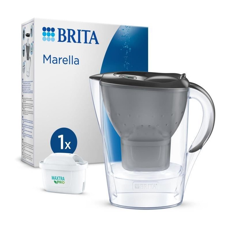 Carafe filtrante BRITA - Marella Graphite - Capacité 2,4L dont 1,4L d'eau fil...