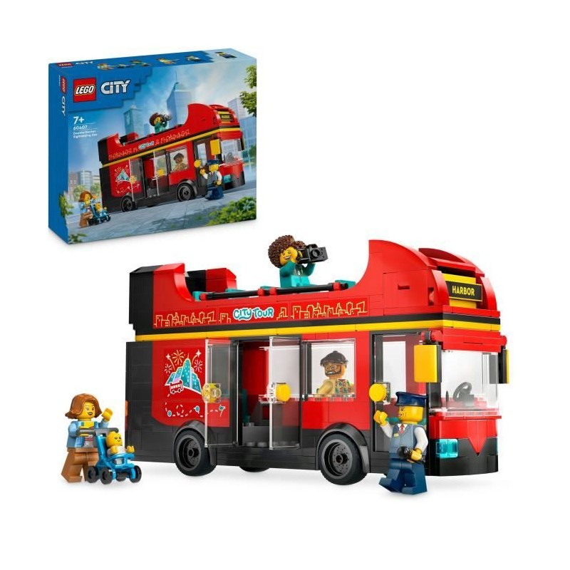 LEGO City 60407 Le bus rouge a deux étages, bus jouet, véhicule pour enfants ...