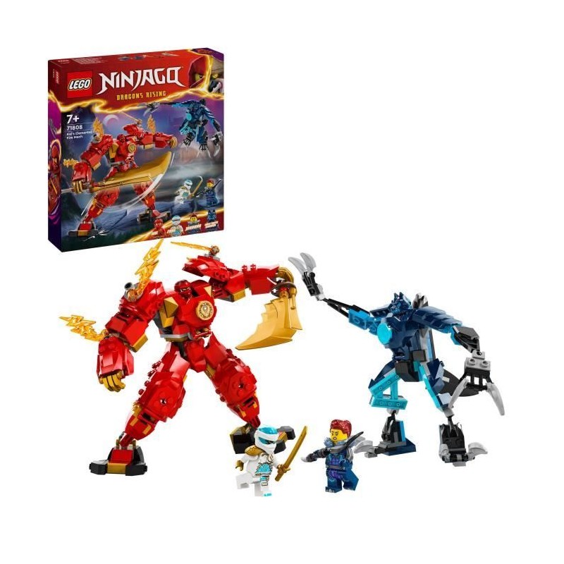 LEGO 71808 NINJAGO Le Robot Élémentaire du Feu de Kai, Jouet Ninja avec Figur...