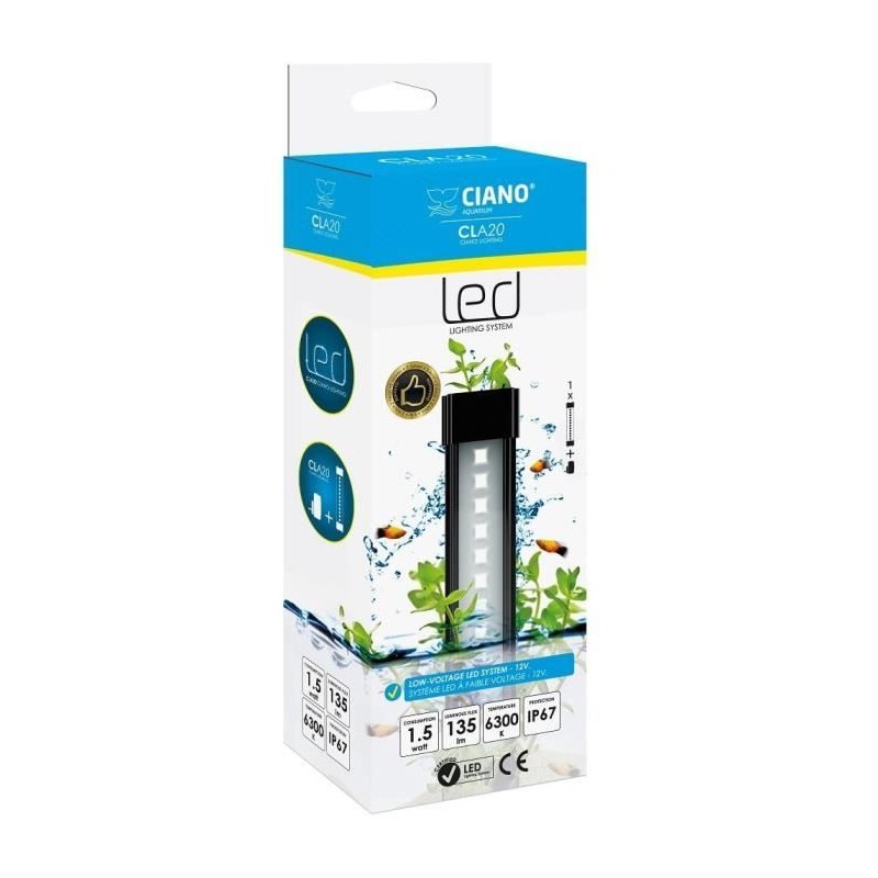 CIANO CLA20 PLANTS rampe led 8W + transfo spéciale plantes pour aqua 60 et aq...