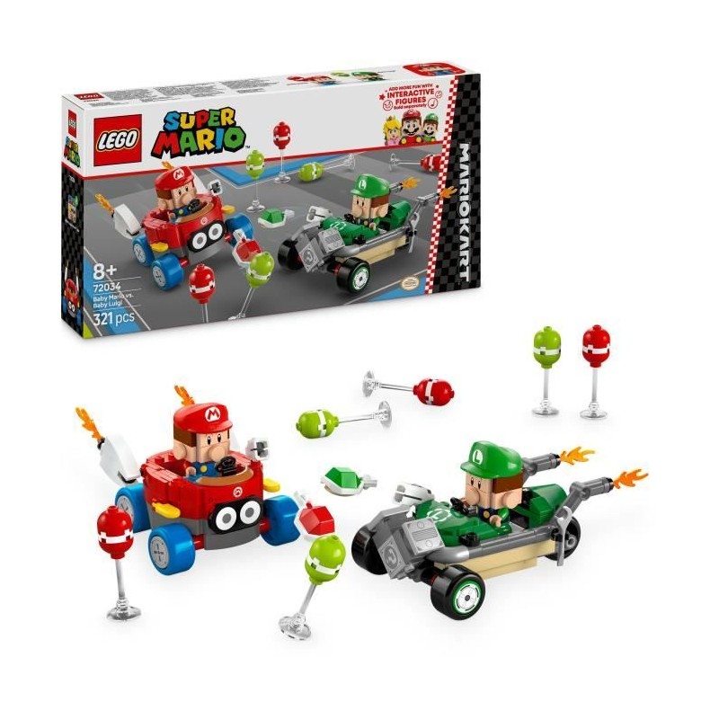 LEGO Super Mario 72034 Mario Kart – Bébé Mario contre Bébé Luigi - Cadeau Nin...