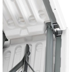 Banc de réception pliable - TERRANOVA - Blanc - Structure en acier et assise ...