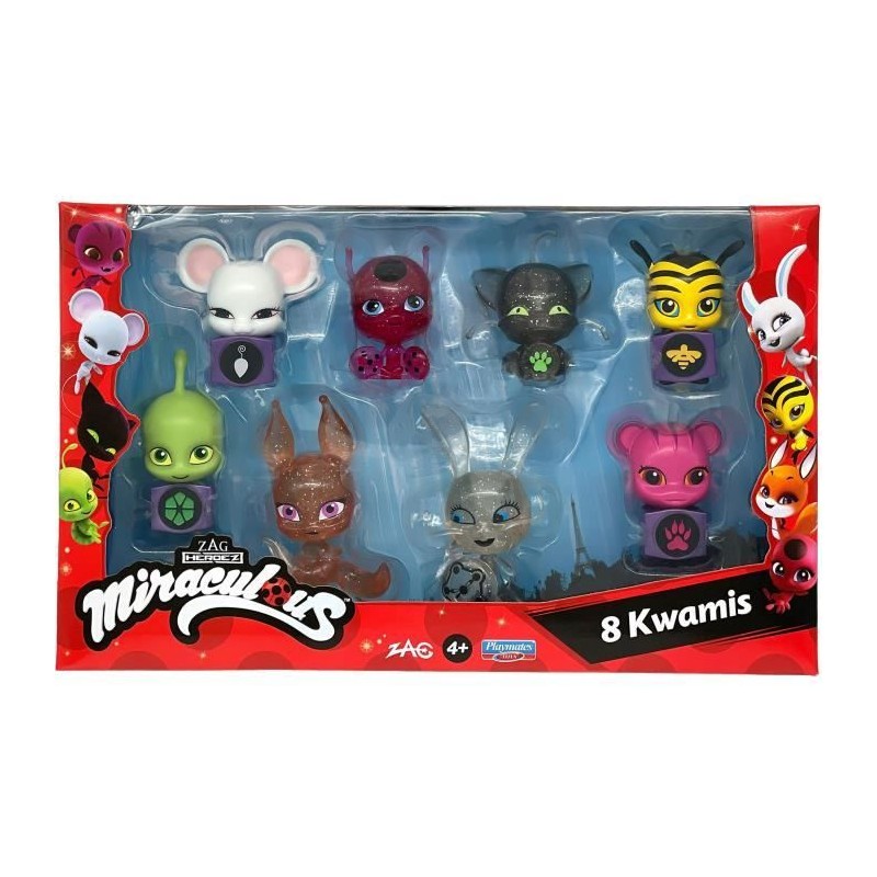 Bandai - Miraculous - Pack de 8 kwamis – Collection de Mini-figurines - P50532