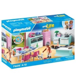 PLAYMOBIL 71608 Cuisine avec ilôt central, My life, Maison d'architecte, 105 ...