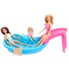 Barbie-Poupée et accessoires-Coffret poupée blonde avec piscine de
