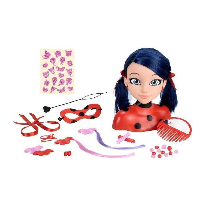 Tete a coiffer Miraculous Ladybug - BANDAI - Rouge - Licence Miraculous - Pou...