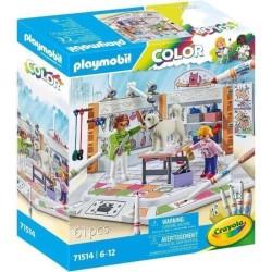 PLAYMOBIL Color 71514 Salon de toilettage, Crayons Crayola pour dessiner sur ...