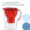 Carafe filtrante BRITA - Marella Rouge - Capacité 2,4L dont 1,4L d'eau filtré...